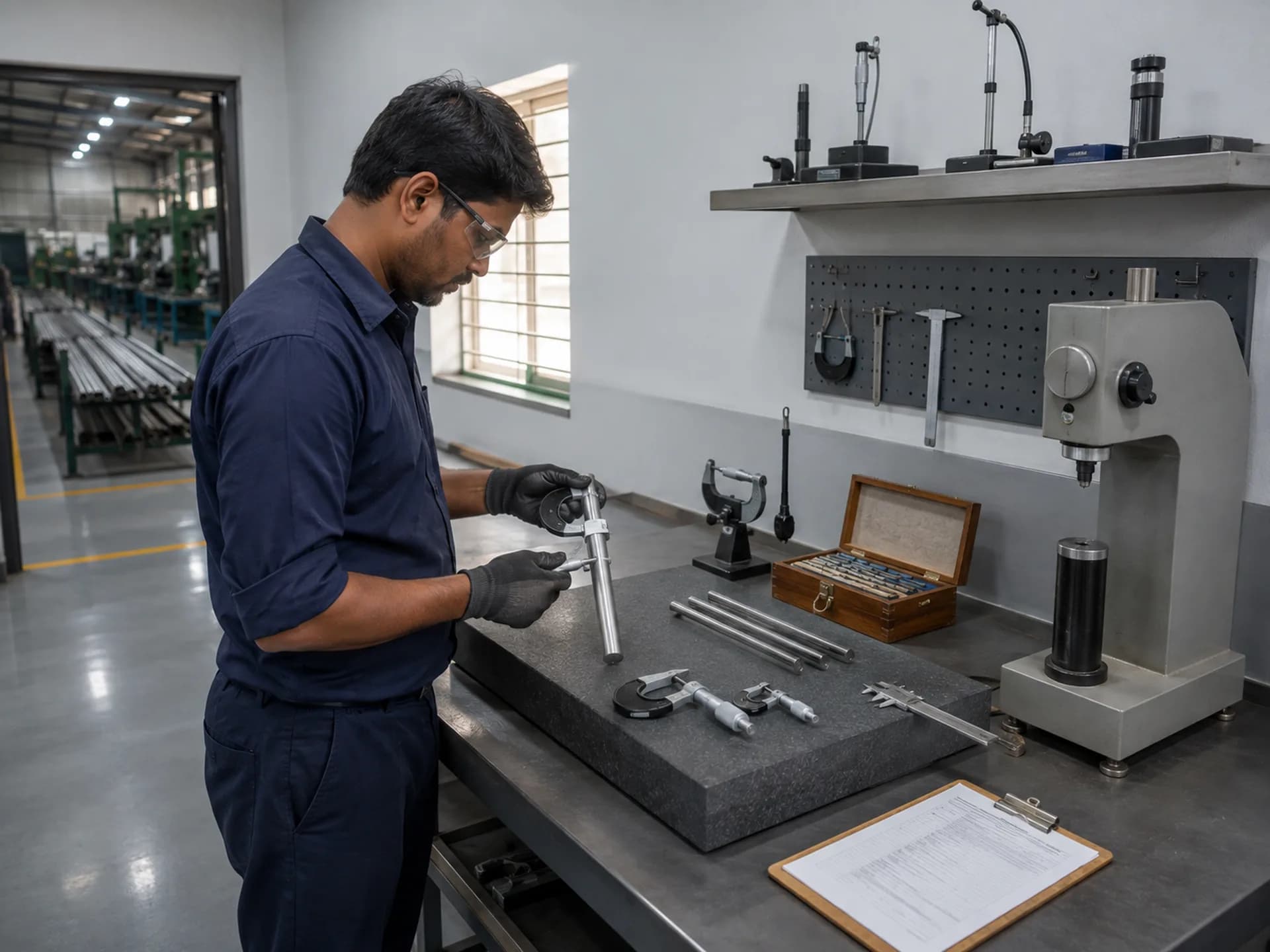 Testing equipment in the inspection area